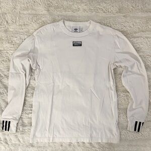 Adidas Long Sleeve Tee in White with Black Accents